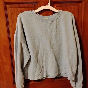 baby blue "beach mode" sweatshirt